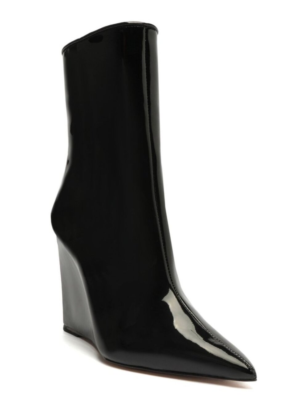 Schutz Womens Asya Patent Leather Pointed Toe Booties Black Size 5.5B NWB